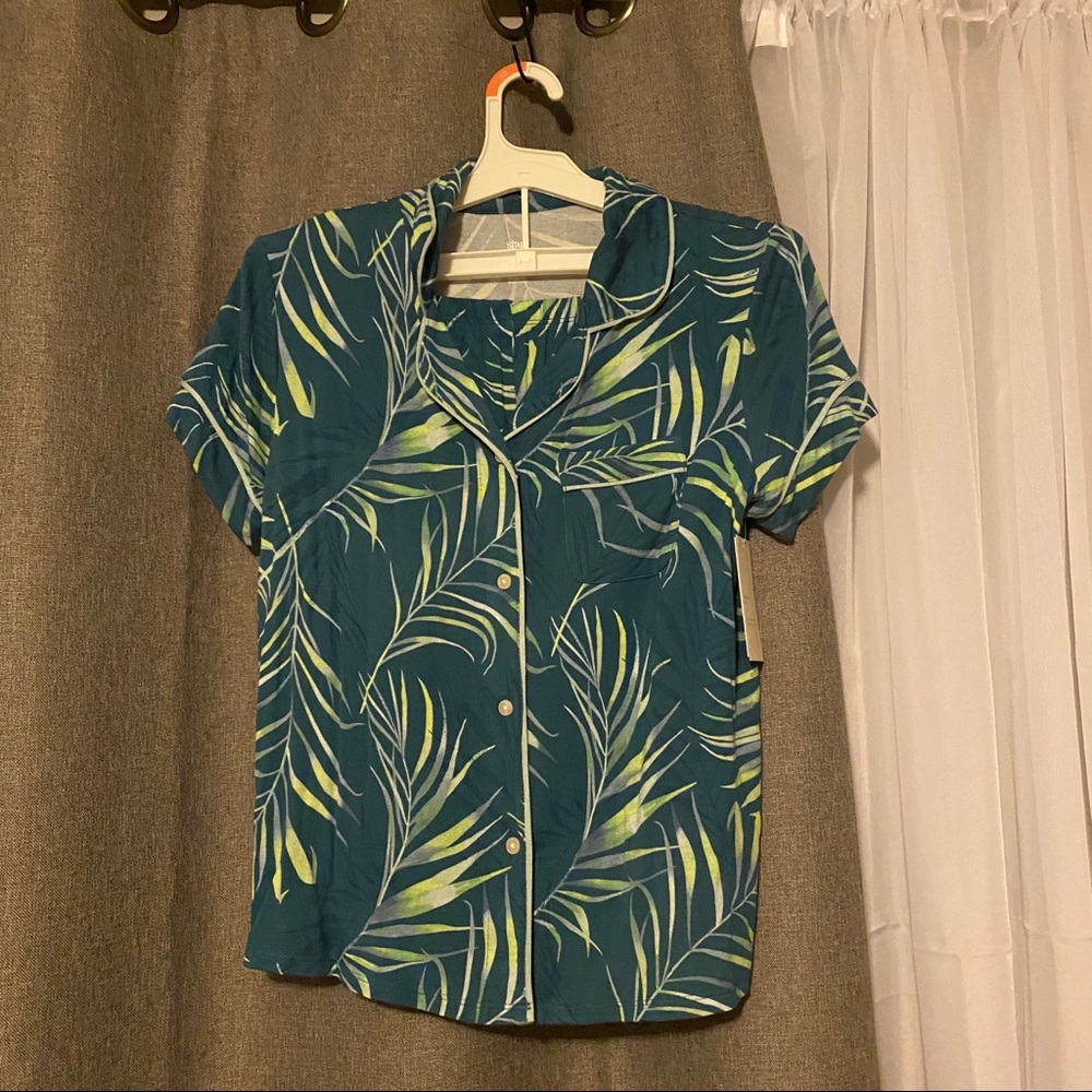 Palm Print 2 Piece Pajama Set